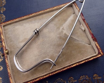 Large Vintage Safety Pin, Strong Kilt Shawl Pin Brooch Fastener