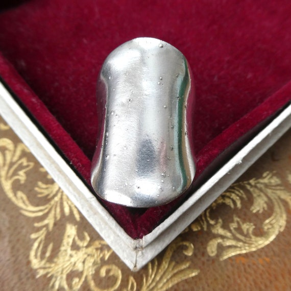 Vintage Silver Dipped Ring, 1970s Studio Modernis… - image 1