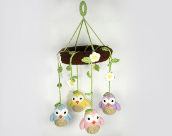 PATTERN: Little Owls Amigurumi Mobile Crochet Pattern - PDF Digital Download