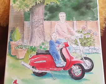 Personalised grandfather and granddaughter painting
