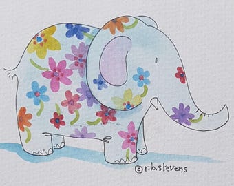 Children's personalised elephant picture