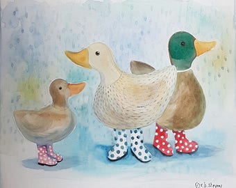 Personalised Ducks nursery painting