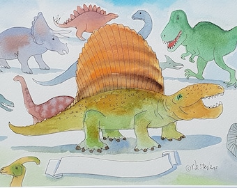 Personalised dinosaur painting