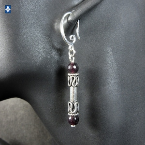 Delicate Garnet & Plated Silver Earrings image 1