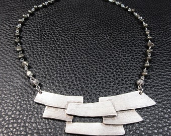 Fantastic Natural Pyrite Nuggets - Pewter & Plated Silver Necklace