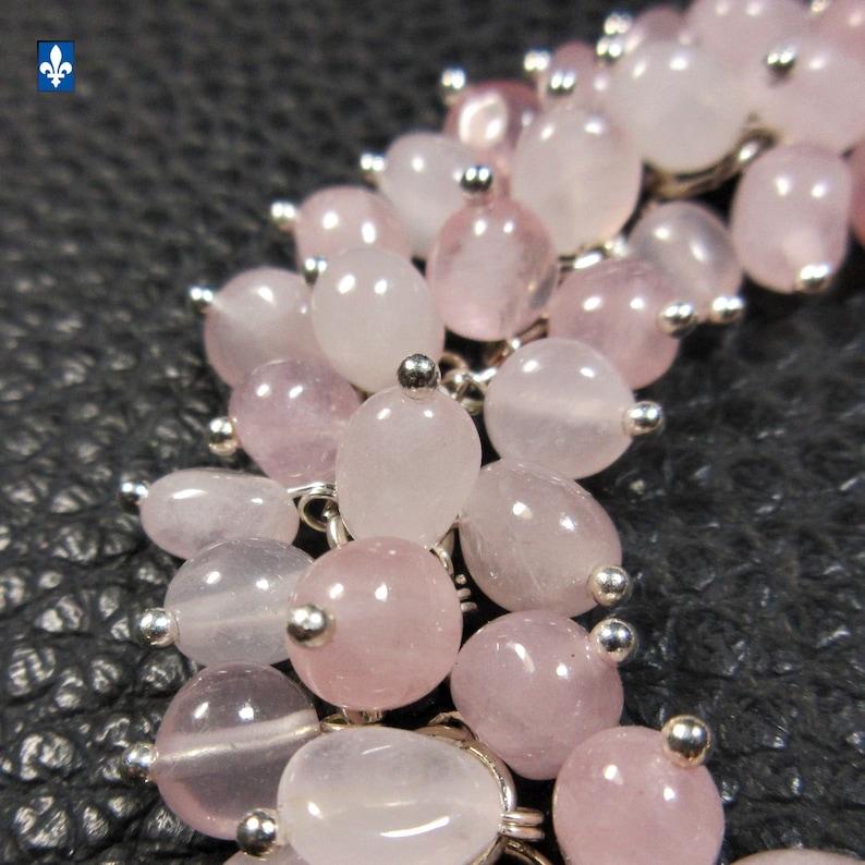 Charming Pink Quartz Plated Silver Bracelet