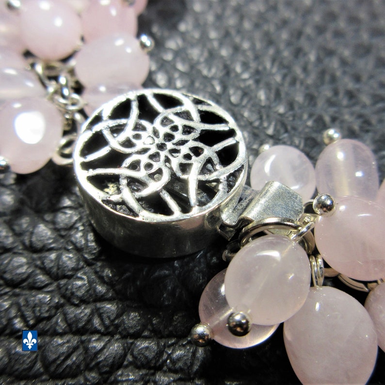 Charming Pink Quartz Plated Silver Bracelet