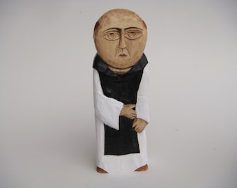 Thomas Merton, amerykan writer, poet, Catholic priest, Trappist- handcrafted wooden sculpture