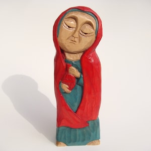 Sainte-Marie-Madeleine, patronne des femmes, des jardiniers, des coiffeurs, de la Provence, de la Sicile et de Naples, sculpture en bois artisanale