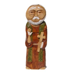 Escultura de madera artesanal de San PADRE PIO