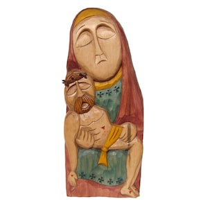 Virgin Mary holding the dead Jesus on her lap (Pieta)