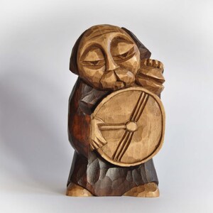 DRUMMER handcrafted wooden sculpture