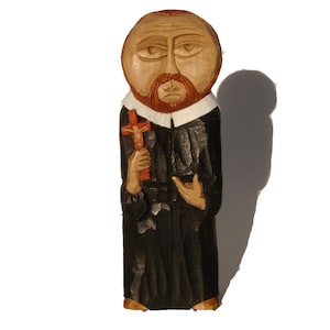 St. ALFONSO MARIA de LIGUORI, stichter van de orde van de Redemptoristen, bisschop, advocaat, arts van de kerk Handgemaakte houten sculptuur