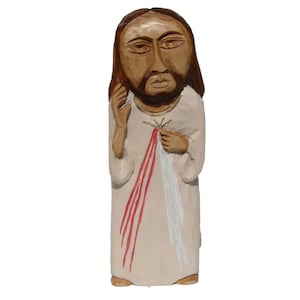 JESUS DIVINE MERCY - handcrafted wooden sculpture