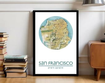San Francisco City Poster Print: Modern Wall Art
