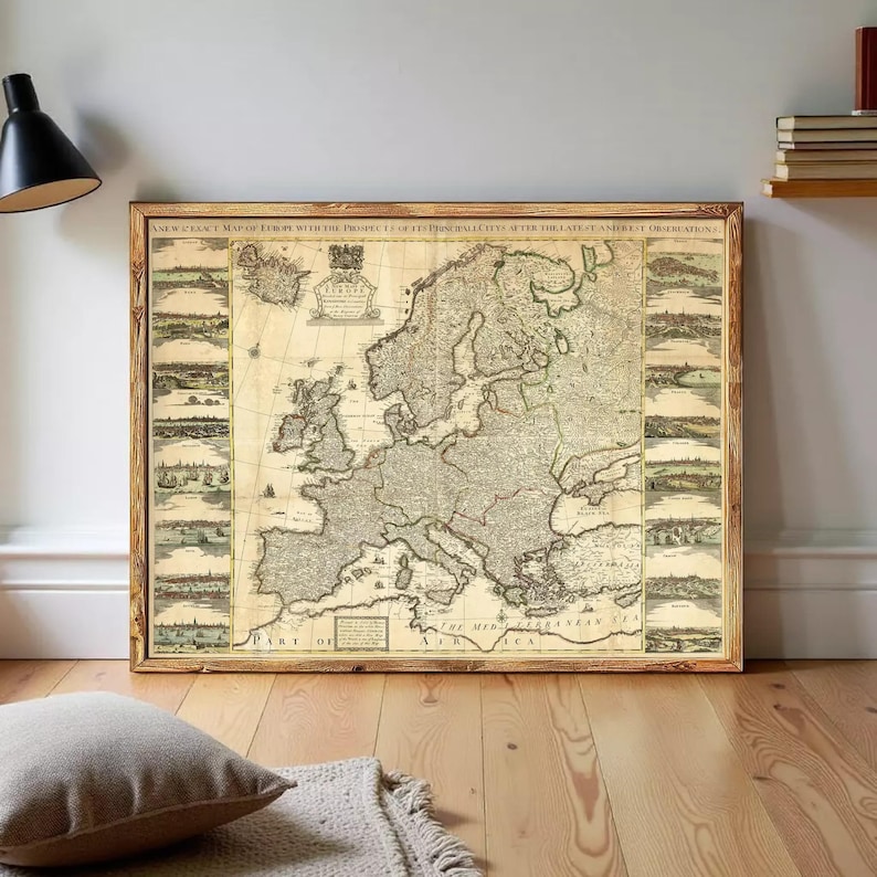 Old Map of Europe 1741 Vintage Map | Europe Map Gift Europe Map Print ...
