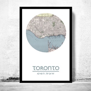 TORONTO City Map Poster Print, Travel Prints, Housewarming gift, gifts for him, Living room wall art decor, City Poster Wall Art
