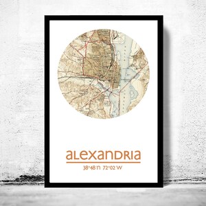 ALEXANDRIA VA City Map Poster Print, Travel Prints, Housewarming gift, New Home gift, Living room wall art decor, City Poster Wall Art image 1