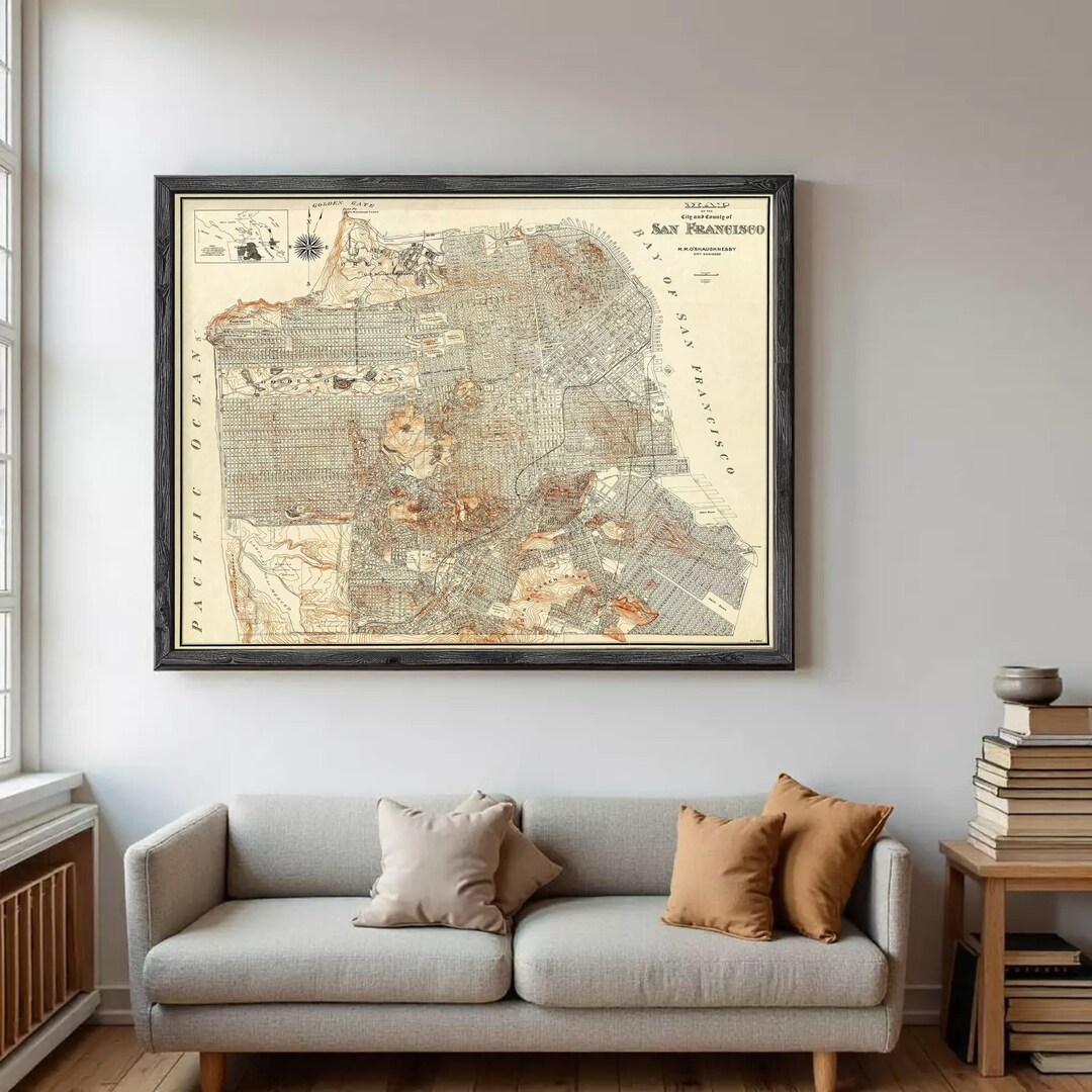1929 Vintage San Francisco Map | Historical Wall Art Print - Etsy