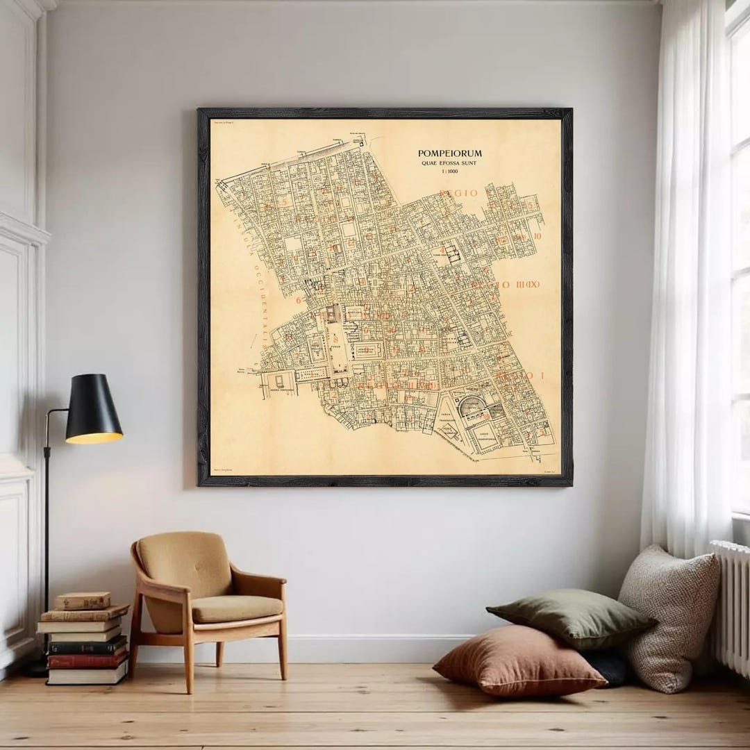 Pompeii Italy Map Print | 1909 Antique Wall Art - Etsy