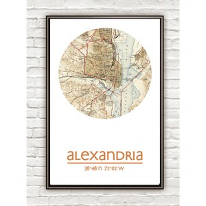 ALEXANDRIA VA City Map Poster Print, Travel Prints, Housewarming gift, New Home gift, Living room wall art decor, City Poster Wall Art image 3