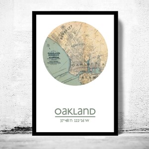 OAKLAND City Map Poster Print, Travel Prints, Housewarming gift, gifts for him, Living room wall art decor, City Poster Wall Art