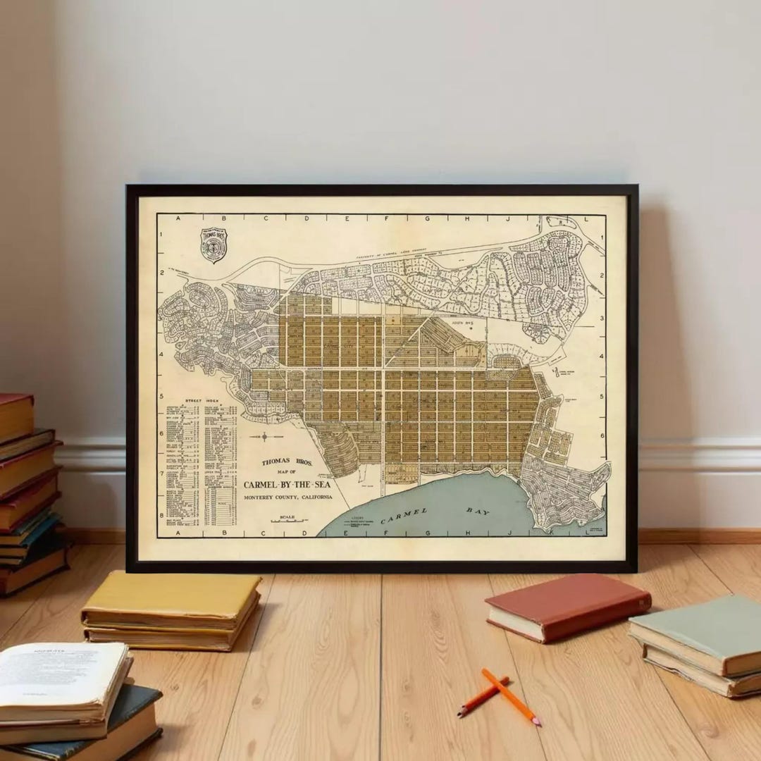 Cermel Mapi Carmel by the Sea Vintage Map Print | 1920 California Wall Art - Etsy