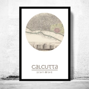 CALCUTTA City Map Poster Print, Travel Prints, Housewarming gift, gifts for him, Living room wall art decor, City Poster Wall Art