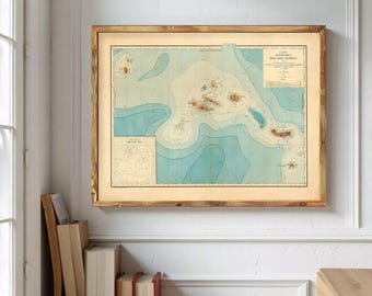 Azores Islands Map Print | 1899 Portuguese Chart