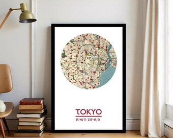 Póster de la ciudad de Tokio, póster de viaje para pared