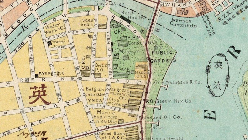 Old Map of Shanghai 1908 China Vintage Map | Wall Map Print - Etsy