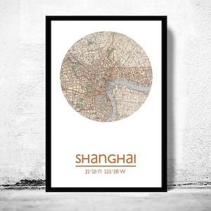 SHANGHAI City Map Poster Print, Travel Prints, Housewarming gift, gifts for him, Living room wall art decor, City Poster Wall Art