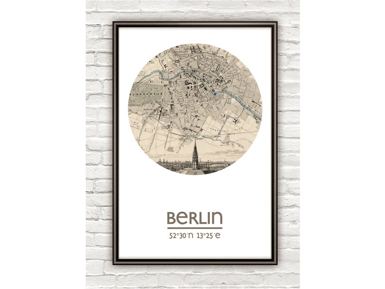 BERLIN City Map Poster Print, Travel Prints, Housewarming gift, New Home gift, Living room wall art decor, City Poster Wall Art image 3