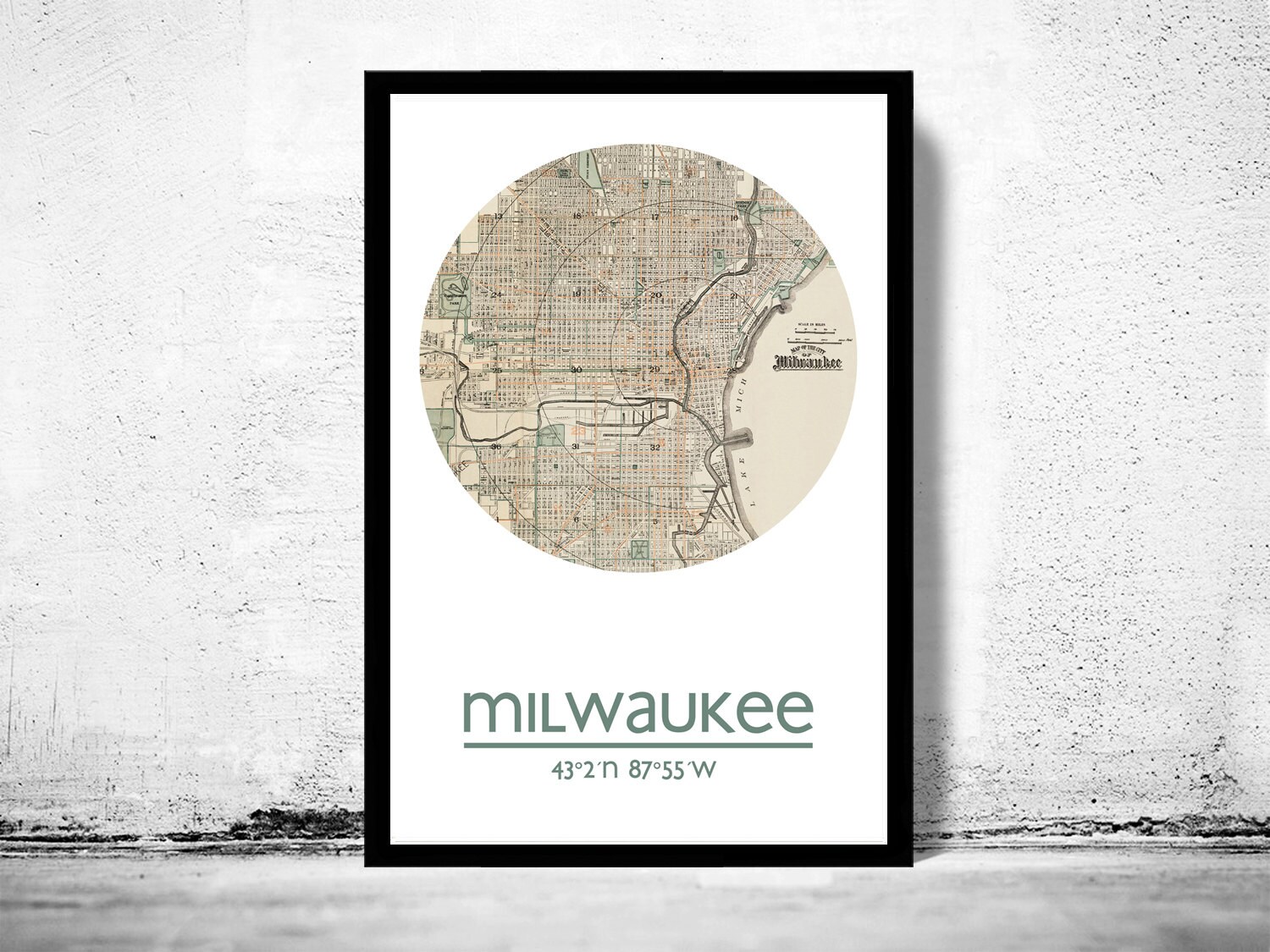 MILWAUKEE City Map Poster Print, Travel Prints, Housewarming gift, gifts for him, Living room wall art decor, City Poster Wall Art
