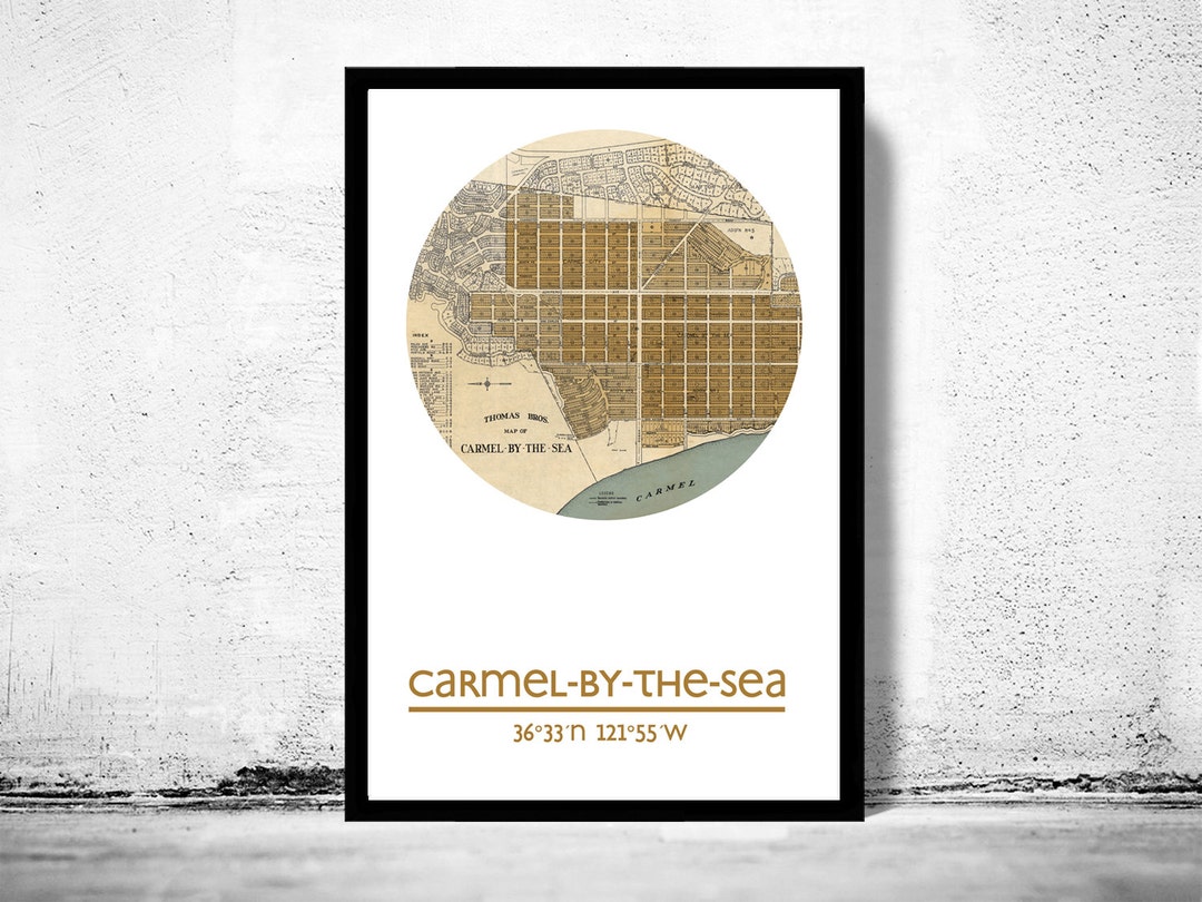 Cermel Mapi CARMEL by the SEA City Map Poster Print, Travel Prints, Housewarming ...
