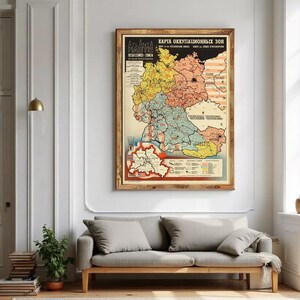 Occupied Germany immediately after the Second World War 1946, Vintage Map 1946