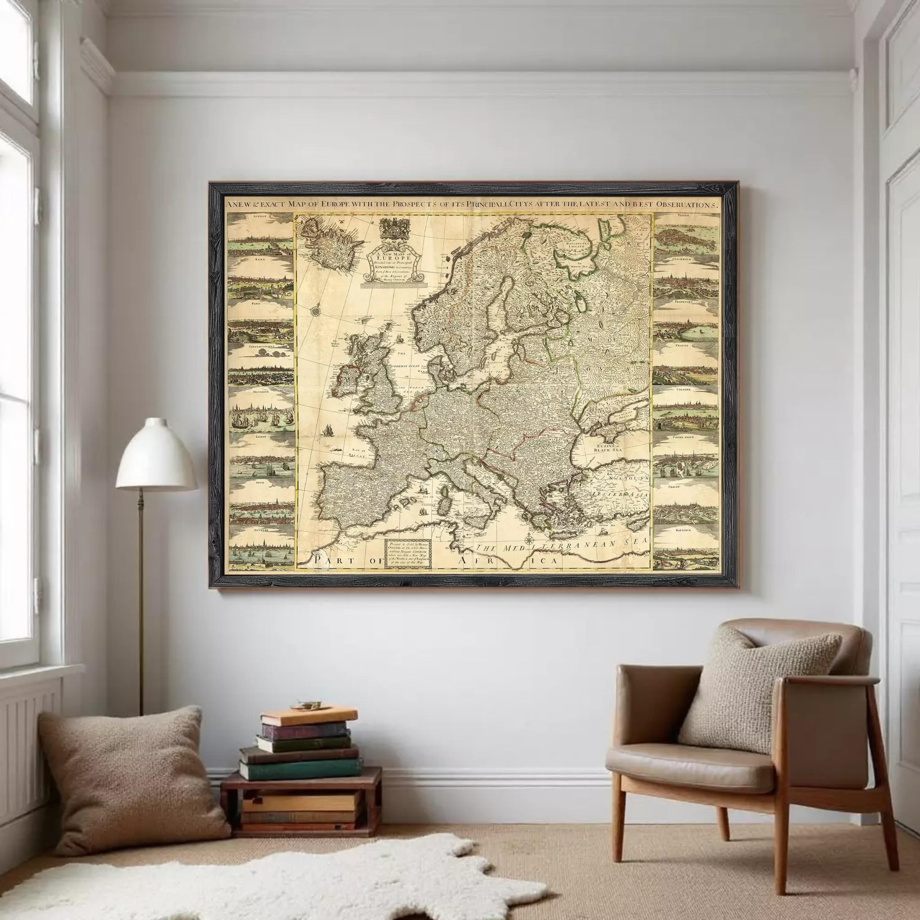 1741 Vintage Europe Map | Antique Style Gravure Art Print - Etsy