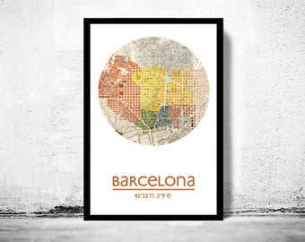 BARCELONA City Map Poster Print, Travel Prints, Housewarming gift, New Home gift, Living room wall art decor, City Poster Wall Art
