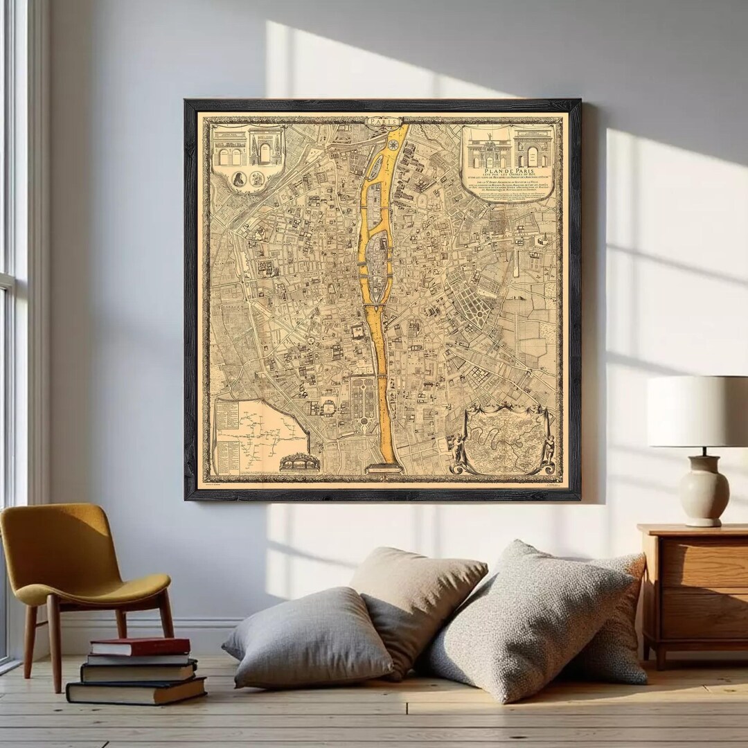 Vintage Paris Map Print | France, 1710 Wall Art - Etsy