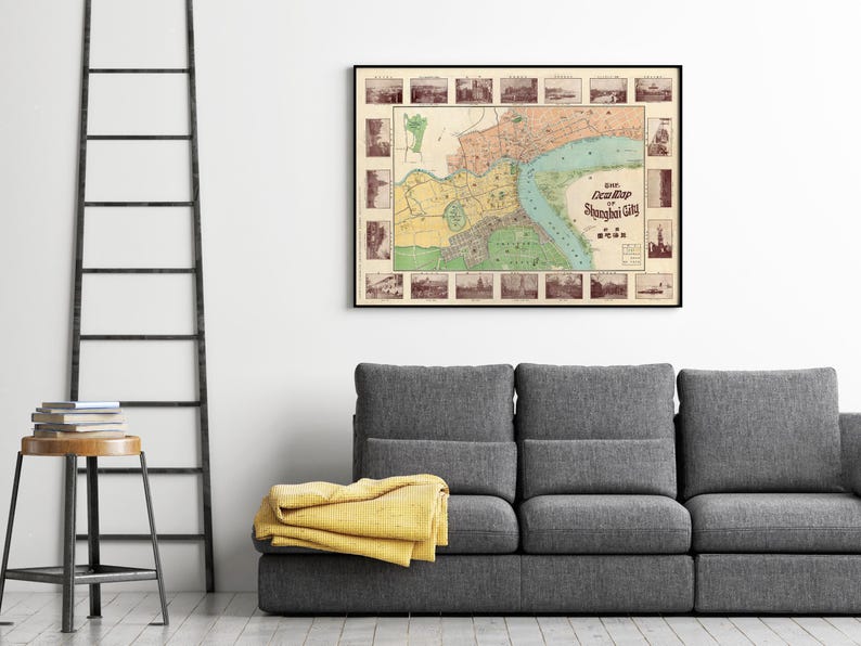 Old Map of Shanghai 1908 China Vintage Map | Wall Map Print - Etsy