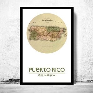 PUERTO RICO City Map Poster Print, Travel Prints, Housewarming gift, gifts for him, Living room wall art decor, City Poster Wall Art