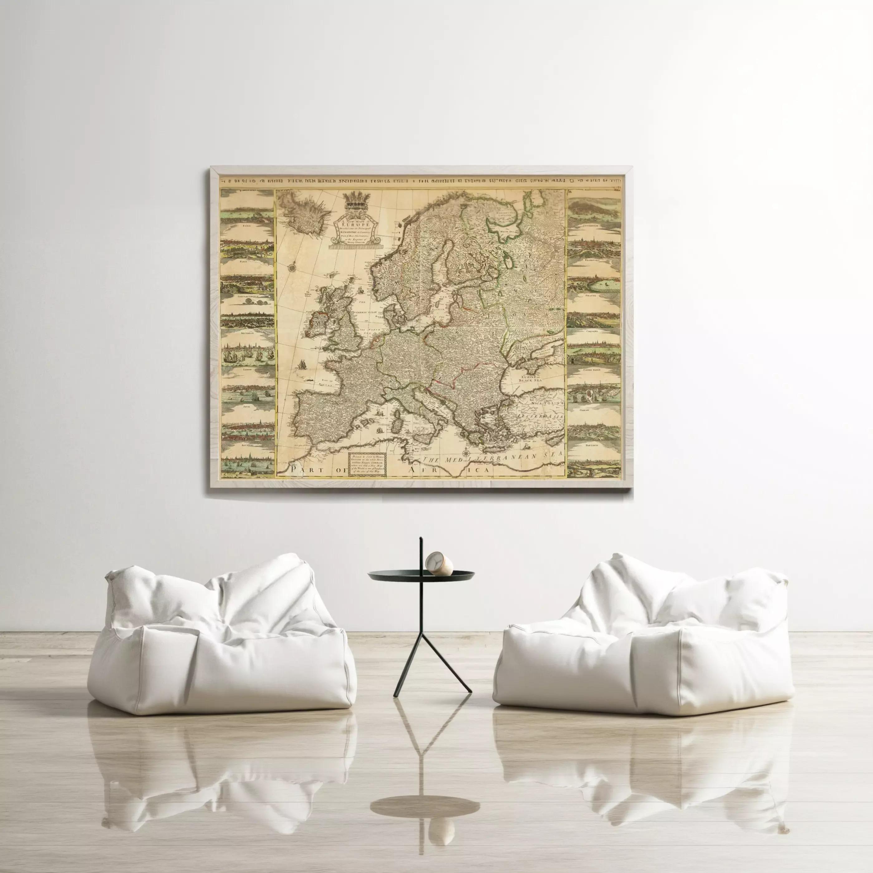 1741 Vintage Europe Map | Antique Style Gravure Art Print - Etsy