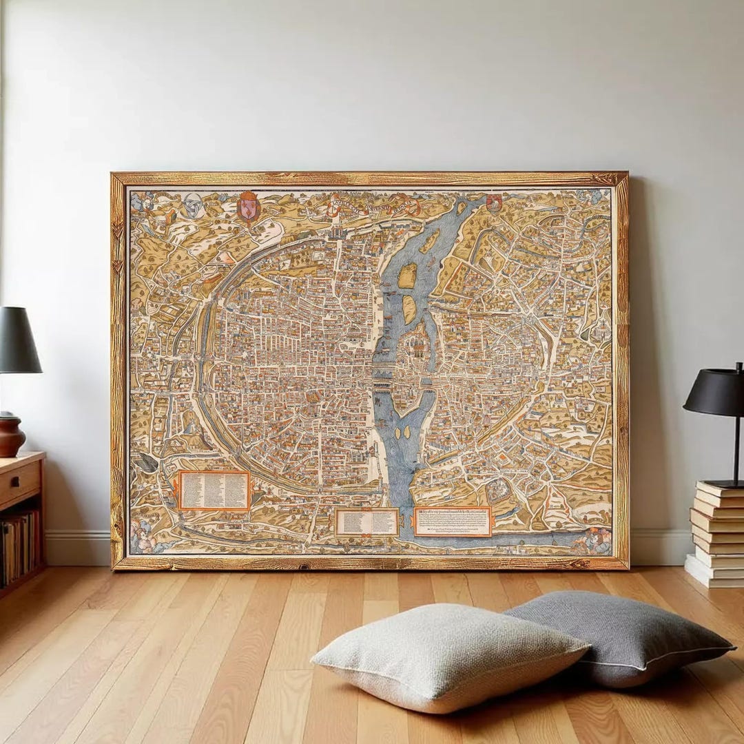 Old Map of Paris 1550 France Vintage Paris Plan | Wall Map Print - Etsy