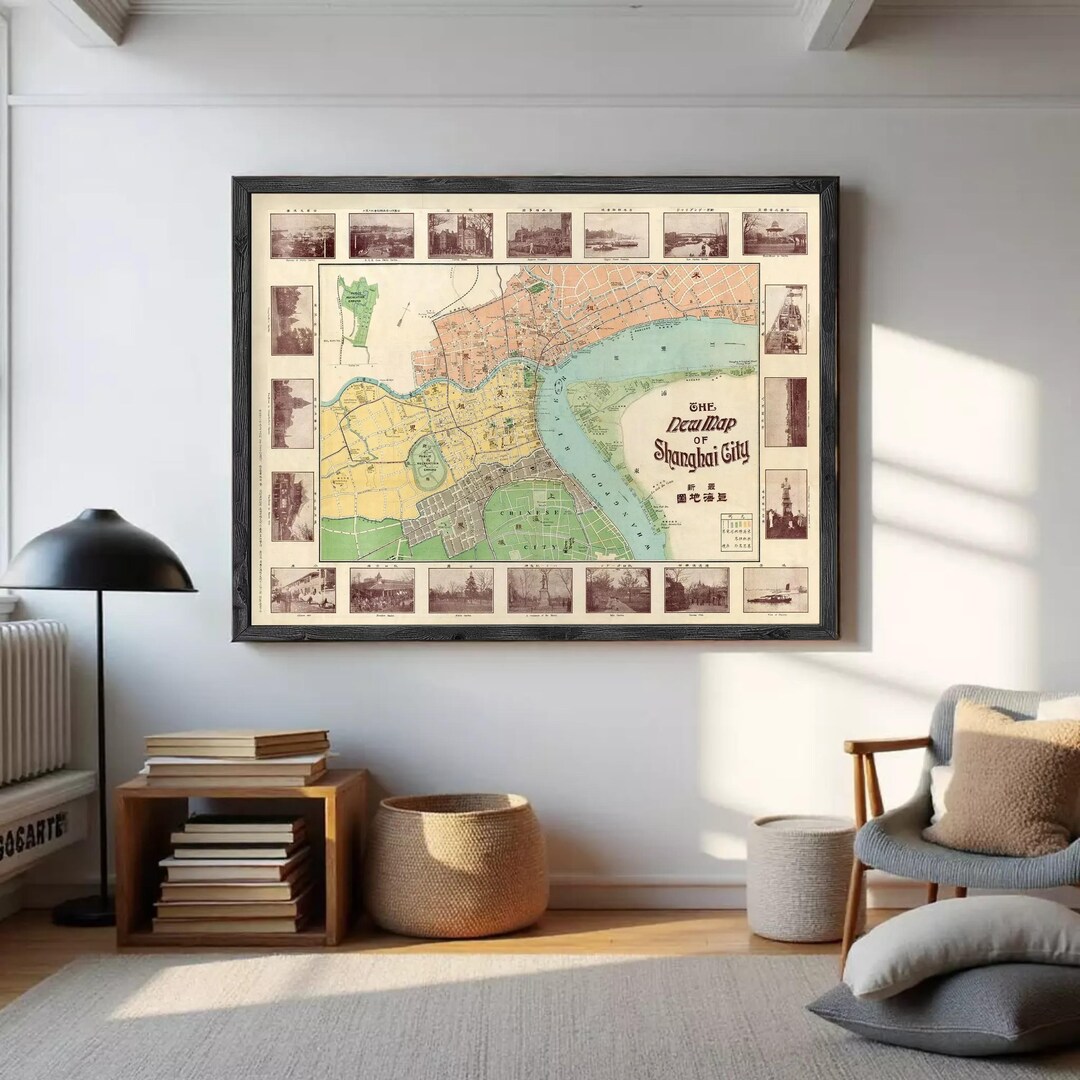 Old Map of Shanghai 1908 China Vintage Map | Wall Map Print - Etsy