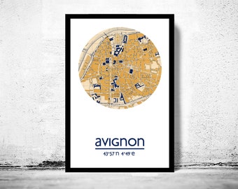 AVIGNON City Map Poster Print, Travel Prints, Housewarming gift, New Home gift, Living room wall art decor, City Poster Wall Art