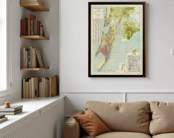 Vintage Bombay Mumbai India kaartafdruk | Historische muurkunst