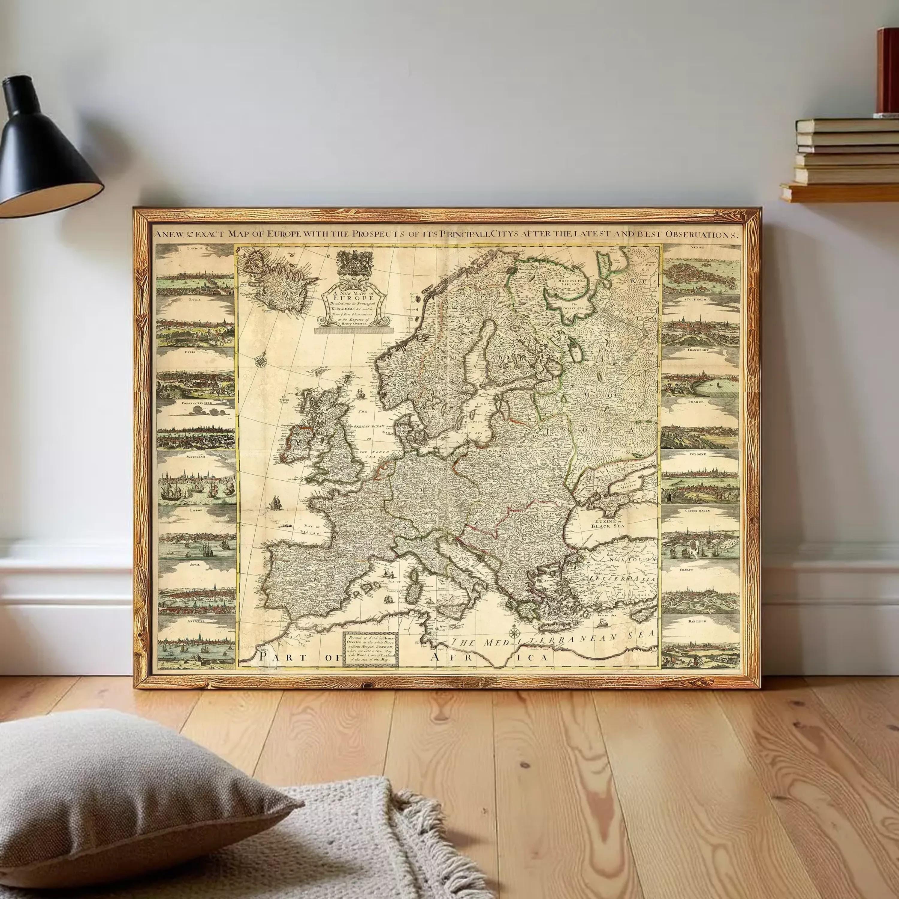 1741 Vintage Europe Map | Antique Style Gravure Art Print - Etsy