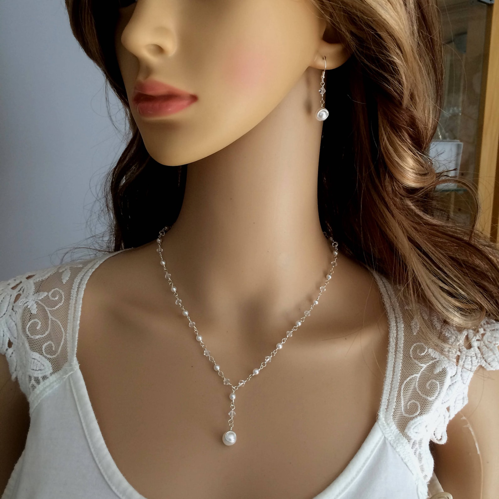 Swarovski wedding set Swarovski crystal and pearl bridal set Etsy