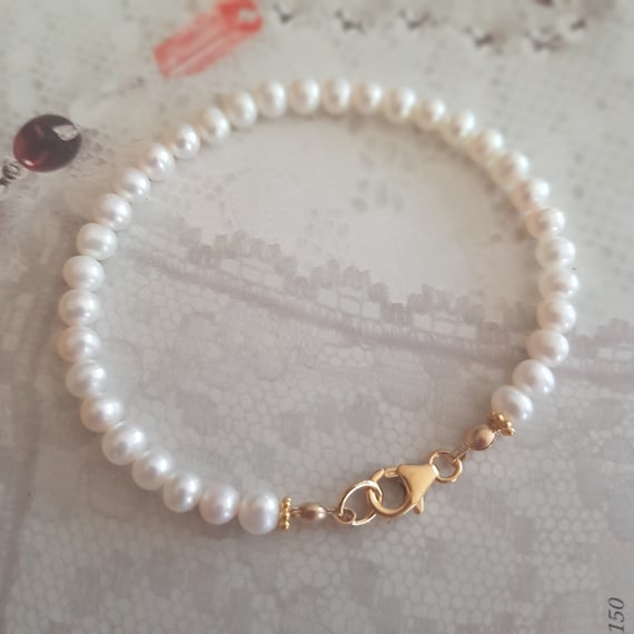 Mens Pearl Bracelet | Beaded White Gold | 6ICE, LLC - 6 ICE
