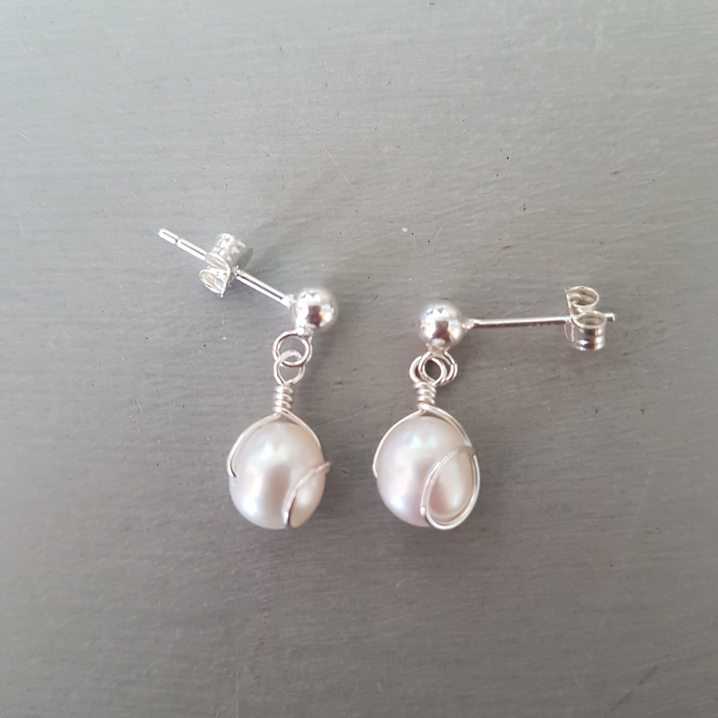 Baroque Freshwater Pearl Drop Earrings Sterling Silver Stud - Etsy UK